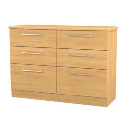 Ready Assembled 2 U Carlton 6 Drawer Wide Chest (Ready Assembled) in Natural - Size: Large - thumbnail 3