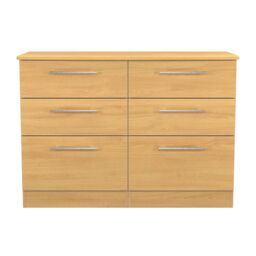 Ready Assembled 2 U Carlton 6 Drawer Wide Chest (Ready Assembled) in Natural - Size: Large - thumbnail 1