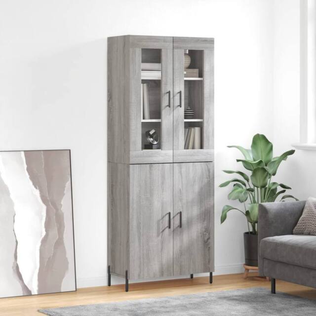 Berkfield Home Highboard Grey Sonoma 69.5x34x180 cm Engineered Wood - image 1