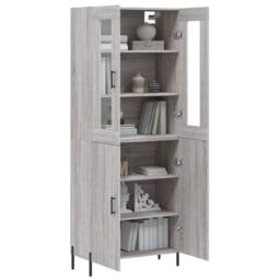 Berkfield Home Highboard Grey Sonoma 69.5x34x180 cm Engineered Wood - thumbnail 3