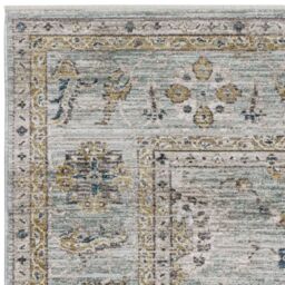 The Rug Shop UK Blue Border Floral Traditional Polyester Easy to Clean Area Rug - Size: 200 cm x 300 cm - thumbnail 6