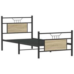 Berkfield Home Bed Frame Frame Sonoma Oak 75x190 cm Small Single Wood in Brown - thumbnail 3