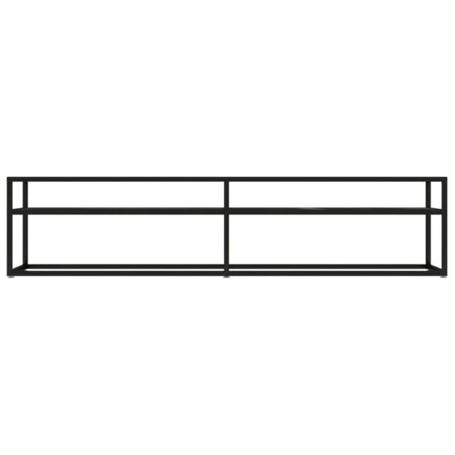 Berkfield Home TV Cabinet Black Marble 180x40x40.5 cm Tempered Glass - image 1