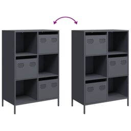 Berkfield Home Highboard Anthracite 68x39x103.5 cm Steel - thumbnail 9