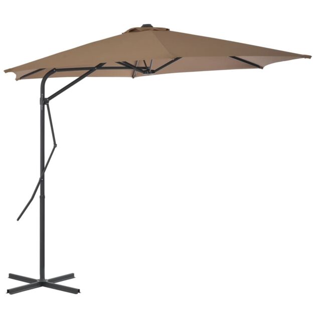Berkfield Home Outdoor Parasol with Steel Pole 300 cm Taupe in Beige - image 1