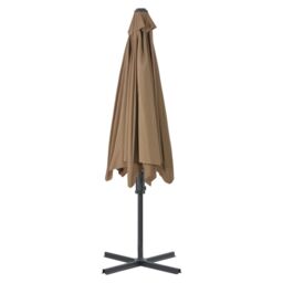Berkfield Home Outdoor Parasol with Steel Pole 300 cm Taupe in Beige - thumbnail 4