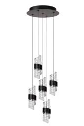 Lucide 'KLIGANDE' Dimmable Adjustable Height Indoor Stylish LED Pendant Light in Black - thumbnail 2