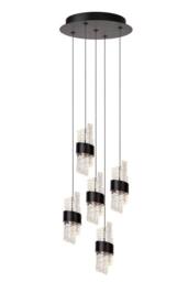 Lucide 'KLIGANDE' Dimmable Adjustable Height Indoor Stylish LED Pendant Light in Black - thumbnail 1