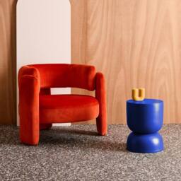 sweeek Side table, end table, metal bedside table Ø32 x H42cm in Blue - thumbnail 3