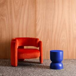 sweeek Side table, end table, metal bedside table Ø32 x H42cm in Blue - thumbnail 4