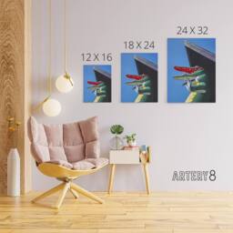 "Artery8 Gatorland Zoo Alligator With Cigar Margolies Canvas Wall Art Print in Blue - Size: W18"" x H24""" - thumbnail 4