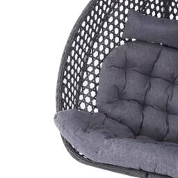 More4Homes Sicily Double Hanging Rattan Egg Chair in Grey - thumbnail 6