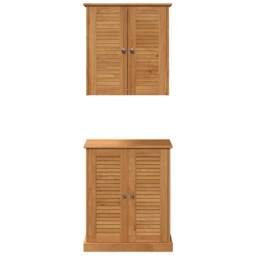Berkfield Home Bathroom Furniture Set with Shelf with Storage with Door 2 pcs Br… in Brown - thumbnail 7