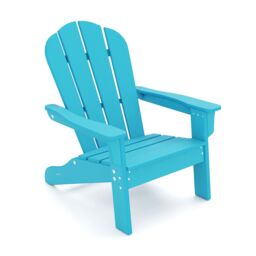 Gymax Adirondack Chair All-Weather HDPE Toddler Lawn Chair For 3-8 Years in Turquoise