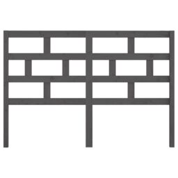 Berkfield Home Bed Headboard Grey 141x4x100 cm Solid Wood Pine - Size: 141 x 4 x 100 cm - thumbnail 4