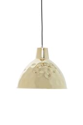 Orsina Hammered Gold Pendant Light With White Interior, Inverted Dome Shade Lamp, Modern Statement Hanging Lamp - thumbnail 3
