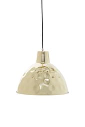 Orsina Hammered Gold Pendant Light With White Interior, Inverted Dome Shade Lamp, Modern Statement Hanging Lamp - thumbnail 4