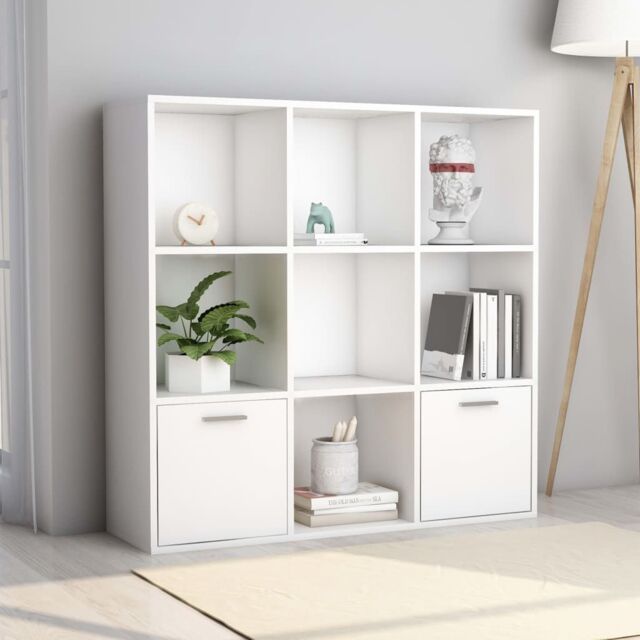 Berkfield Home Book Cabinet White 98x30x98 cm Engineered Wood - Size: 98 x 30 x 98 cm