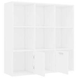 Berkfield Home Book Cabinet White 98x30x98 cm Engineered Wood - Size: 98 x 30 x 98 cm - thumbnail 5
