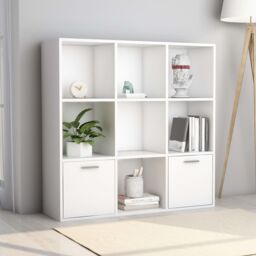 Berkfield Home Book Cabinet White 98x30x98 cm Engineered Wood - Size: 98 x 30 x 98 cm - thumbnail 1