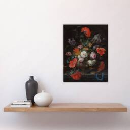 "Artery8 Still Life with Flowers & a Watch Mignon Wall Art Poster Print - Size: W12"" x H16""" - thumbnail 4