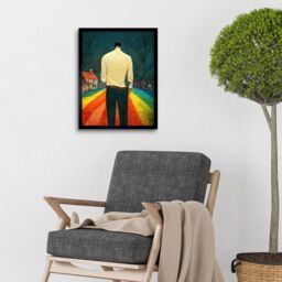 "Artery8 Wall Art Print Road To Acceptance LGBTQ Conceptual Modern Art Framed in Black - Size: W12"" x H16""" - thumbnail 2