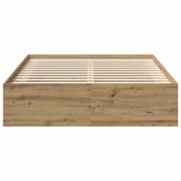 Berkfield Home Bed Frame without Mattress Artisan Oak 120x200cm Engineered Wood in Brown - Size: Small Double - thumbnail 5