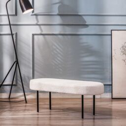 Nordlys Scandinavian Design Bench Metal Legs in White - thumbnail 2