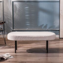 Nordlys Scandinavian Design Bench Metal Legs in White - thumbnail 4