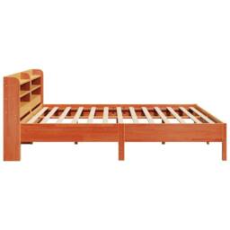 Berkfield Home Decorative Bed Frame without Mattress Wax Brown 200x200 cm Solid - thumbnail 5