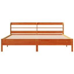 Berkfield Home Decorative Bed Frame without Mattress Wax Brown 200x200 cm Solid - thumbnail 4
