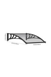 Living and Home Outdoor Door Canopy Window Awning with Drainage Channel in Dark Grey - Size: Large - thumbnail 9