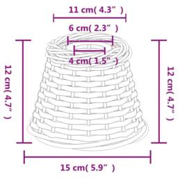 Berkfield Home Ceiling Lamp Shade White √ò15x12 cm Wicker - Size: 15x12 cm - thumbnail 6