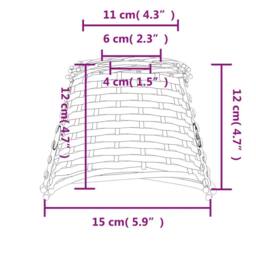 Berkfield Home Ceiling Lamp Shade White √ò15x12 cm Wicker - Size: 15x12 cm - thumbnail 7