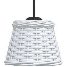 Berkfield Home Ceiling Lamp Shade White √ò15x12 cm Wicker - Size: 15x12 cm - thumbnail 4