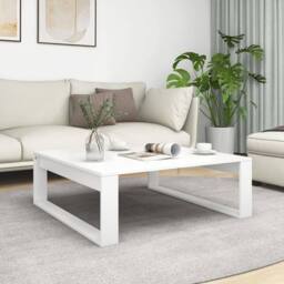 Berkfield Home Decorative Coffee Table White 100x100x35 cm Engineered Wood - Size: 100 x 100 x 35 cm - thumbnail 2