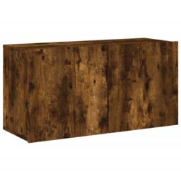 Berkfield Home TV Cabinet Wall-mounted Smoked Oak 80x30x41 cm in Brown - Size: 80 x 30 x 41 cm - thumbnail 2