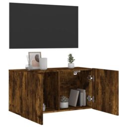 Berkfield Home TV Cabinet Wall-mounted Smoked Oak 80x30x41 cm in Brown - Size: 80 x 30 x 41 cm - thumbnail 4