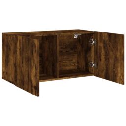 Berkfield Home TV Cabinet Wall-mounted Smoked Oak 80x30x41 cm in Brown - Size: 80 x 30 x 41 cm - thumbnail 5