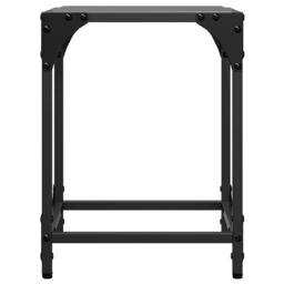 Berkfield Home Coffee Tables with Black Glass Top 2 pcs 30x30x40 cm Steel - Size: 30 x 30 x 40 cm - thumbnail 5