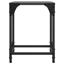 Berkfield Home Coffee Tables with Black Glass Top 2 pcs 30x30x40 cm Steel - Size: 30 x 30 x 40 cm - thumbnail 4