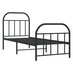 Berkfield Home Metal Bed Frame with Headboard & Footboard Black 75x190 cm Small Single - thumbnail 5