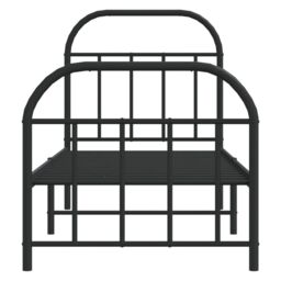 Berkfield Home Metal Bed Frame with Headboard & Footboard Black 75x190 cm Small Single - thumbnail 6