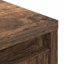 Berkfield Home Cabinet with Drawer Smoked Oak 55.5x34x119.5 cm Engineered Wood in Brown - thumbnail 9