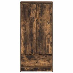 Berkfield Home Cabinet with Drawer Smoked Oak 55.5x34x119.5 cm Engineered Wood in Brown - thumbnail 6