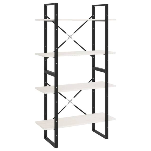Berkfield Home 4-Tier Book Cabinet White 80x30x140 cm Solid Pine Wood - Size: 80 x 30 x 140 cm - image 1