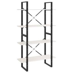 Berkfield Home 4-Tier Book Cabinet White 80x30x140 cm Solid Pine Wood - Size: 80 x 30 x 140 cm - thumbnail 1