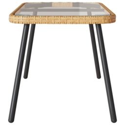 Berkfield Home Coffee Table Natural 90x45x42 cm Poly Rattan in Brown - Size: 90 x 45 x 42 cm - thumbnail 6