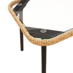 Berkfield Home Coffee Table Natural 90x45x42 cm Poly Rattan in Brown - Size: 90 x 45 x 42 cm - thumbnail 7