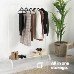 Kelvenix Freestanding Clothes Rail White - thumbnail 5